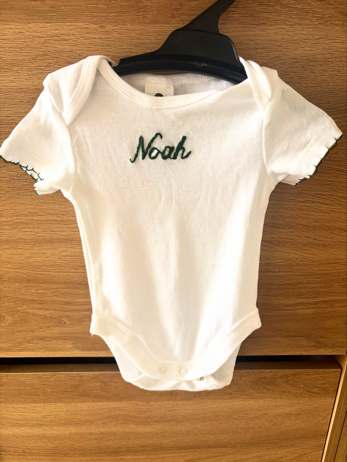 Hand Embroidered Personalized Baby Bodysuit – Custom Newborn Gift