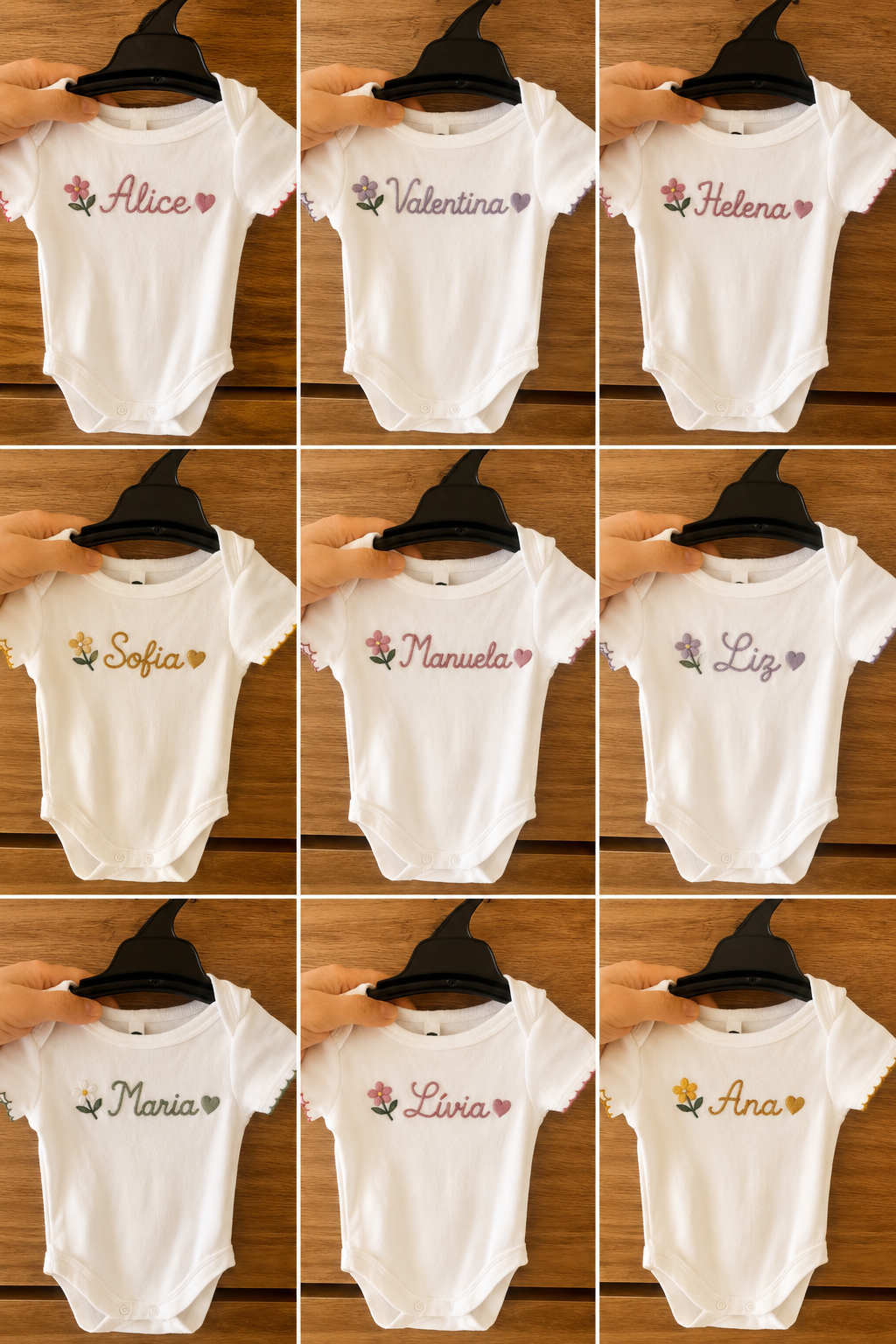 Hand Embroidered Personalized Baby Bodysuit – Custom Newborn Gift